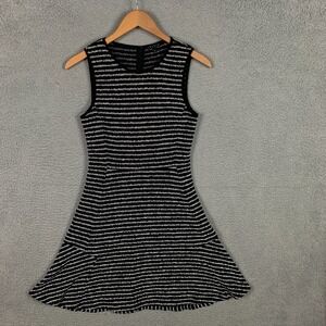 Theory Nikay Dress Size 6 Black/White Purposeful Striped‎ Sleeveless Fit & Flare